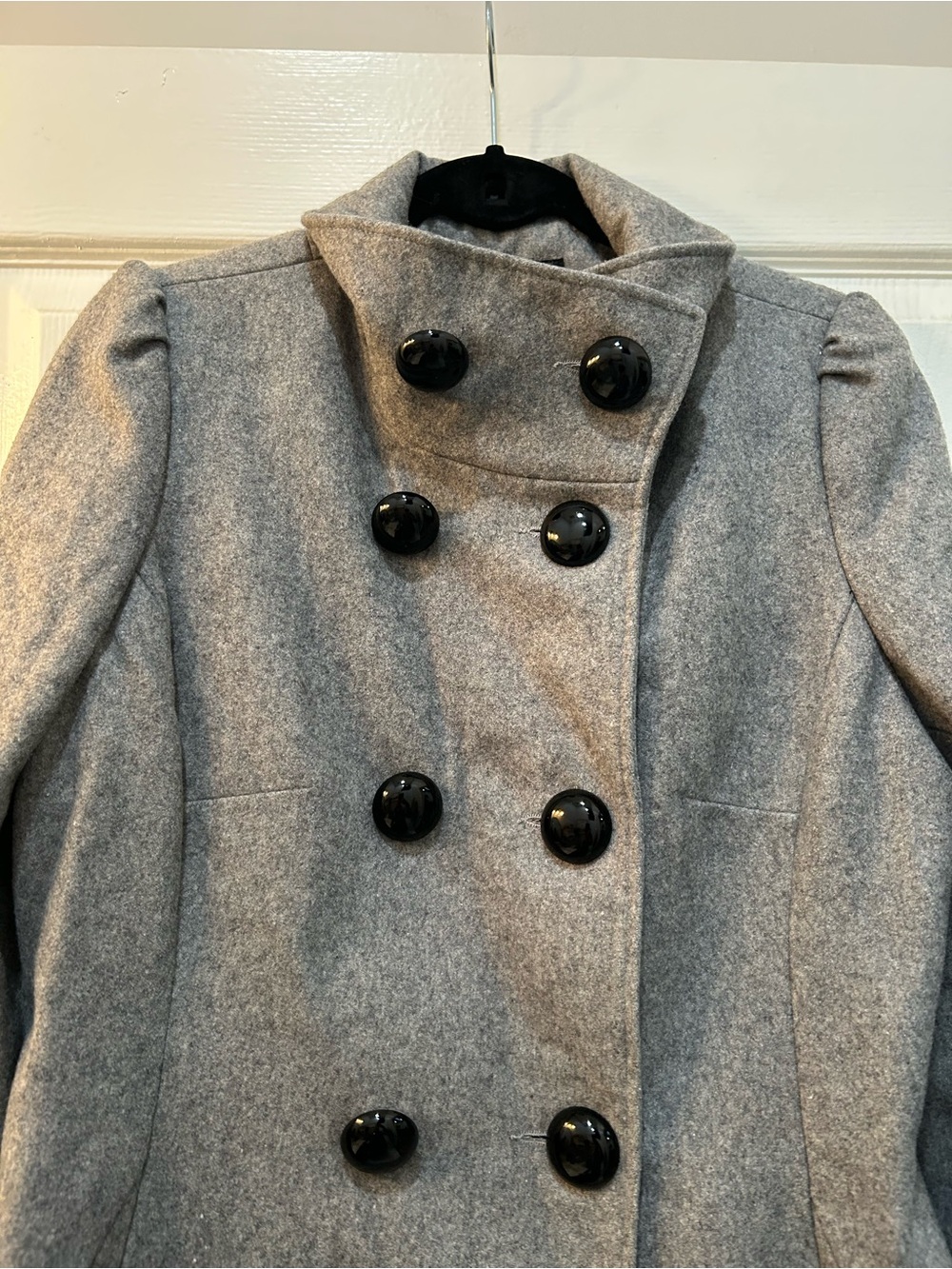 M. Julian Gray Double Breasted Women’s Pea Coat Size Large - Picture 4 of 11
